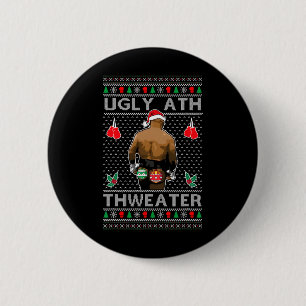 Funny Santa Boxing Ugly Ath Sweater Merry Christma 6 Cm Round Badge