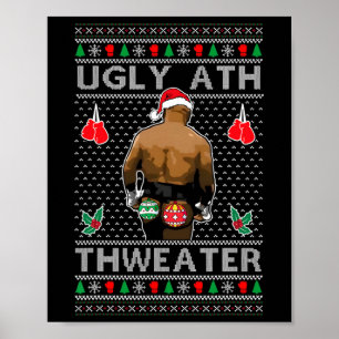 Funny Santa Boxing Ugly Ath Sweater Merry Christma Poster