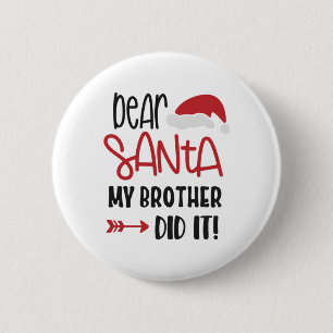 Funny Santa Boys Christmas  6 Cm Round Badge