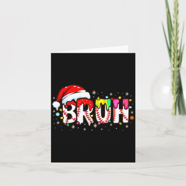 Funny Santa Bruh Baseball Christmas Xmas Meme Paja Card (Front)