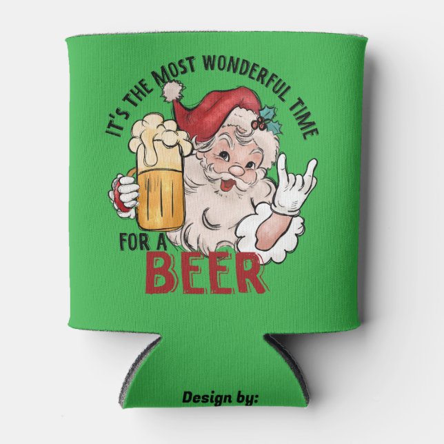 Funny Santa Can Cooler for Christmas (Front)