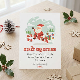 Funny Santa Candy Cane Custom Christmas Non Photo Holiday Card