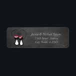 Funny Santa cat couple Christmas  chalkboard Return Address Label<br><div class="desc">Funny Santa cat couple Christmas chalkboard design.A touch of elegance and style.Customise with your monogram initial,  name and address details.</div>