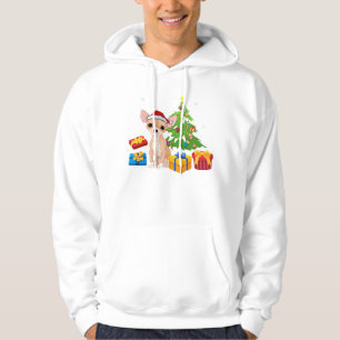 Funny Santa Chihuahua Dog Christmas Tree Gifts Xma Hoodie