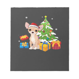 Funny Santa Chihuahua Dog Christmas Tree Gifts Xma Notepad