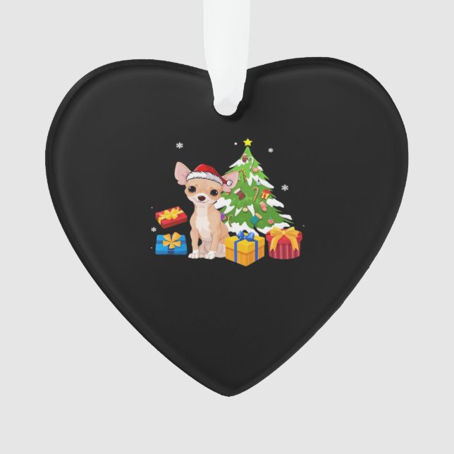 Funny Santa Chihuahua Dog Christmas Tree Gifts Xma Ornament (Front)