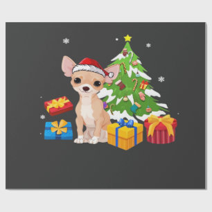 Funny Santa Chihuahua Dog Christmas Tree Gifts Xma Wrapping Paper