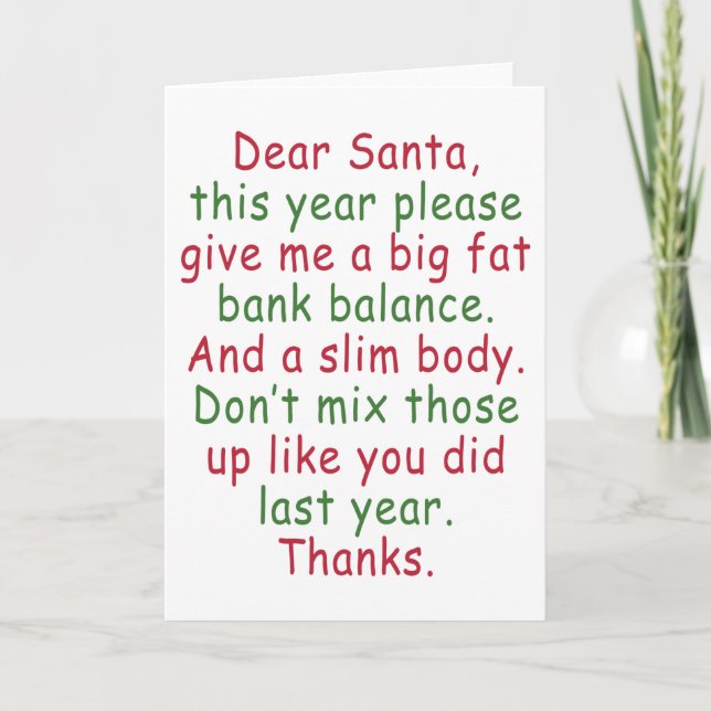 Funny Santa Christmas Card (Front)