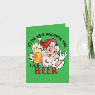 Funny Santa Christmas card for beer drinker