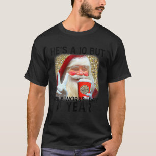 Funny Santa Christmas Coffee Claus Women Xmas Cute T-Shirt
