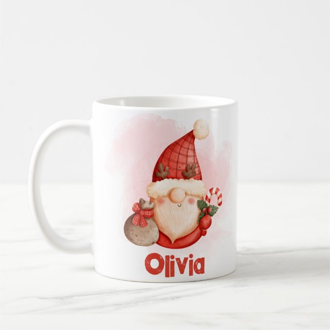 Funny Santa Christmas Custom Name Holiday Cup  (Left)