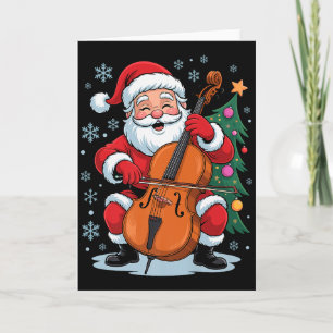Funny Santa Christmas Design Cello Holiday Xmas Pa Card