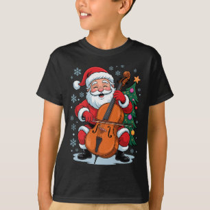 Funny Santa Christmas Design Cello Holiday Xmas Pa T-Shirt