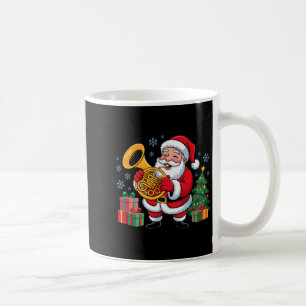Funny Santa Christmas Design French Horn Holiday X Coffee Mug