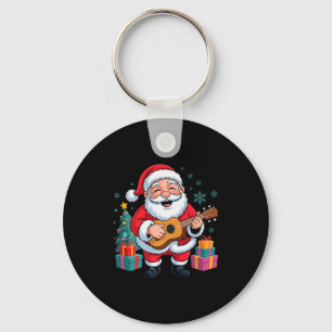 Funny Santa Christmas Design Ukulele Holiday Xmas  Key Ring