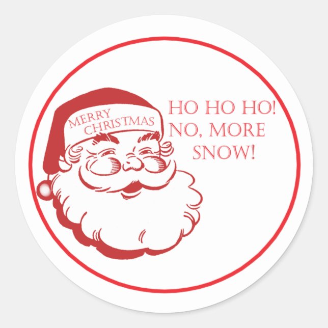 Funny Santa Christmas Holiday Envelope Seals Cute  (Front)