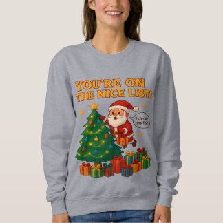 Funny Santa Christmas Hoodie Women – Holiday Gift