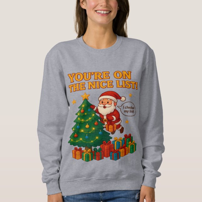 Funny Santa Christmas Hoodie Women – Holiday Gift (Front)