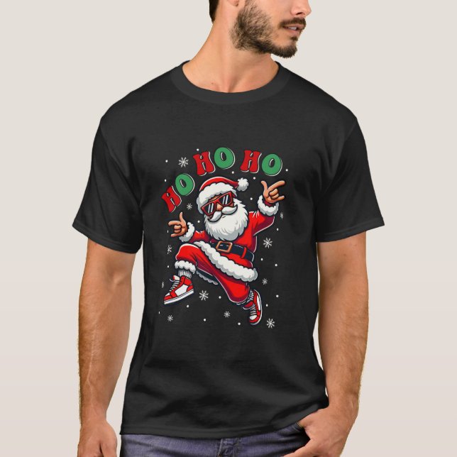 Funny Santa Christmas Pajama Merry Christmas Santa T-Shirt (Front)