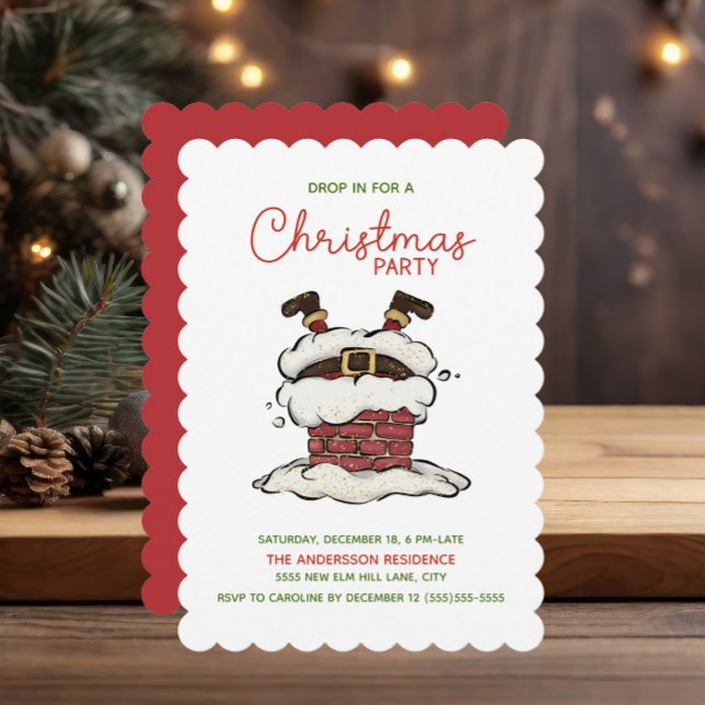 Funny Santa Christmas Party Invitation (Funny Santa Claus Christmas party invitation)