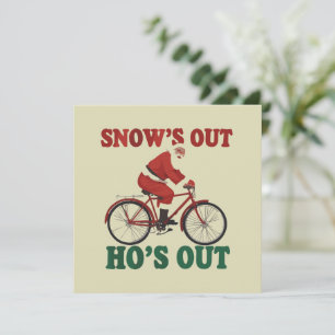 Funny Santa Christmas Santa's Out Ho's Out  Holiday Card