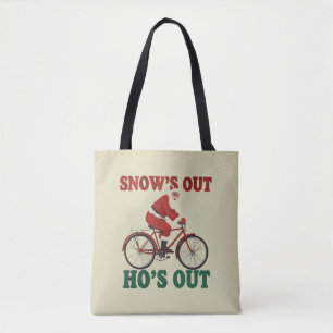 Funny Santa Christmas Santa's Out Ho's Out  Tote Bag