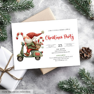 Funny Santa Classic Red Green Digital Party Invite