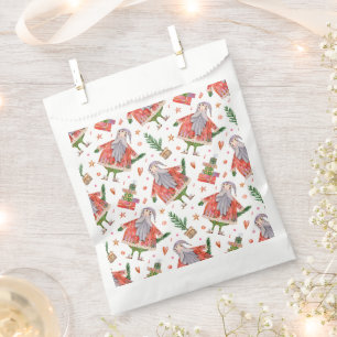 Funny Santa Claus and Christmas Trees Favour Bag
