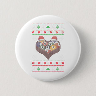Funny Santa Claus Ball Pool Player Ugly Christmas 6 Cm Round Badge