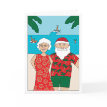 Funny Santa Claus Beach Christmas