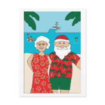 Funny Santa Claus Beach Christmas