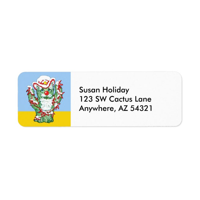 Funny Santa Claus Cactus Christmas Humour Return Address Label (Front)