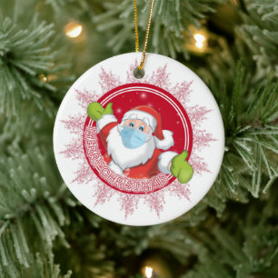 Funny Santa Claus Ceramic Ornament