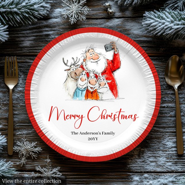 Funny Santa Claus Chic Holiday Dinner Party Plates (Funny Santa Claus Chic Holiday Dinner Party Plates

)