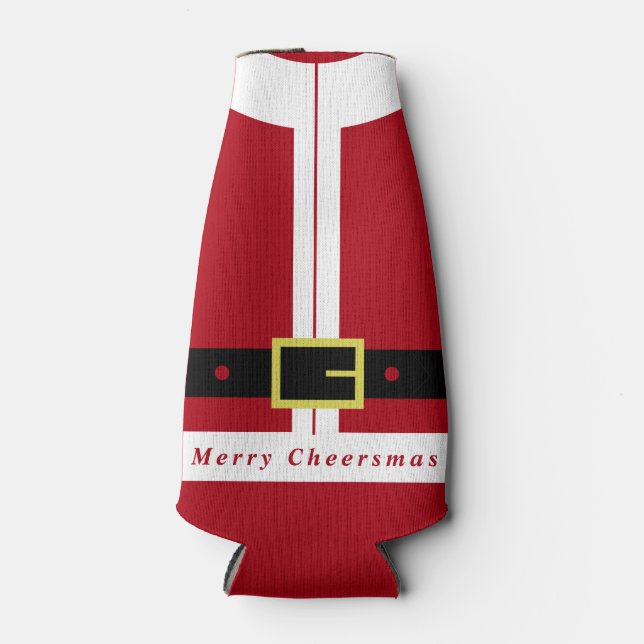 Funny Santa Claus Christmas Bottle Cooler (Front)