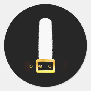 Funny Santa Claus Christmas Eve Morning Suit Belt  Classic Round Sticker