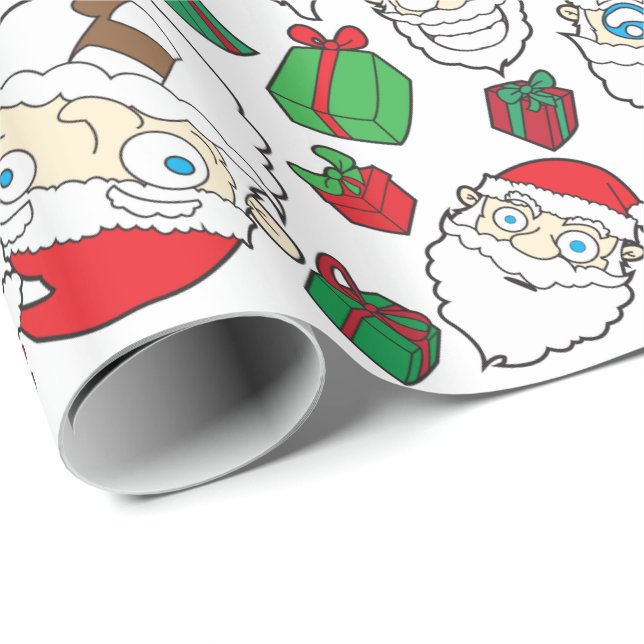 Funny Santa Claus Christmas gift wrap (Roll Corner)