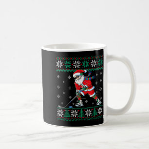 Funny Santa Claus Christmas Ice Hockey Ugly Sweate Coffee Mug