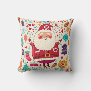 Funny Santa Claus Christmas Illustration Cushion