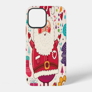 Funny Santa Claus Christmas Illustration iPhone 12 Case