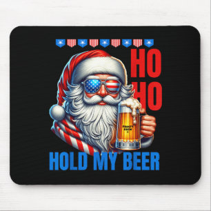 Funny Santa Claus Christmas July 4th Patriotic Hol Mouse Pad