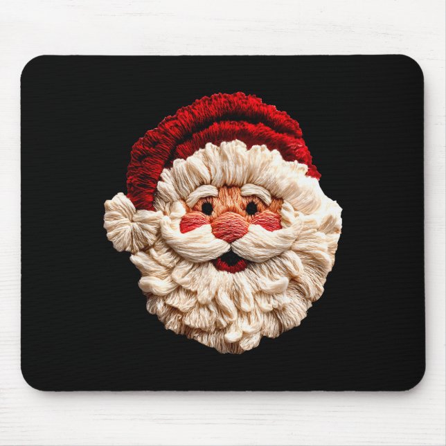Funny Santa Claus Crochet Christmas Xmas Pajamas H Mouse Pad (Front)