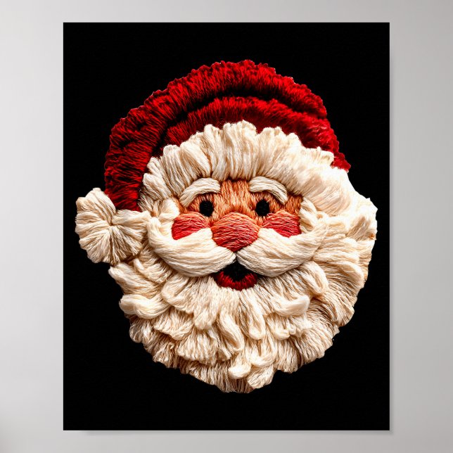 Funny Santa Claus Crochet Christmas Xmas Pajamas H Poster (Front)