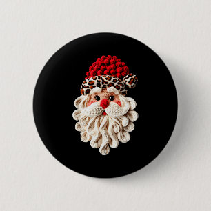 Funny Santa Claus Crochet Pajamas Holiday Xmas Chr 6 Cm Round Badge