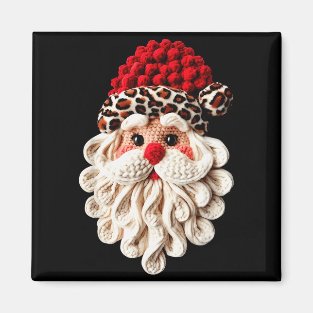Funny Santa Claus Crochet Pajamas Holiday Xmas Chr Magnet (Front)