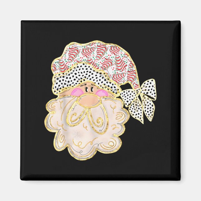 Funny Santa Claus Crochet Xmas Pajamas Holiday Chr Magnet (Front)