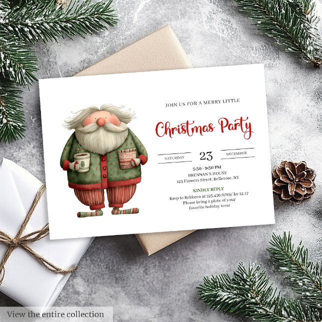 Funny Santa Claus Editable Office Celebration  Invitation (Funny Santa Claus Editable Office Celebration Invite

)