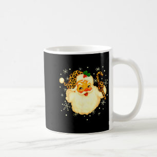 Funny Santa Claus Face Christmas Xmas Leopard Sant Coffee Mug