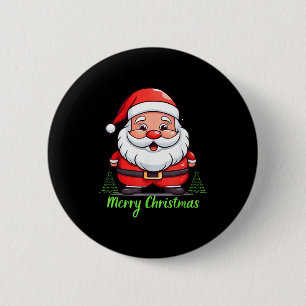 Funny Santa Claus Face Merry Christmas Vintage Gif 6 Cm Round Badge