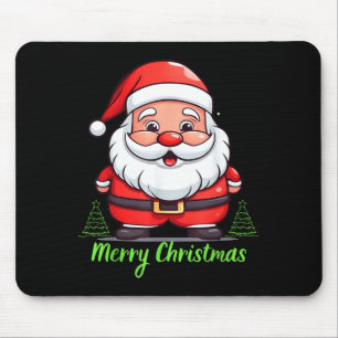 Funny Santa Claus Face Merry Christmas Vintage Gif Mouse Pad